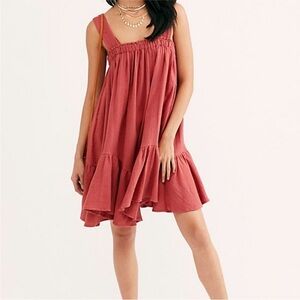 Convertible Free People Ruffled Terracotta Mini Dress